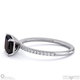 black natural diamond emerald cut pave east to west engagement ring white gold with 9k white gold metal and emerald shape diamond