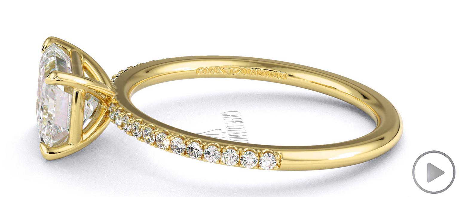 Natural Diamond East West Emerald Side Stones Engagement Ring Yellow Gold top video