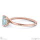 blue natural diamond east west emerald cut solitaire engagement ring rose gold with 9k rose gold metal and emerald shape diamond