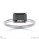 black natural diamond emerald cut solitaire engagement ring white gold with 18k white gold metal and emerald shape diamond