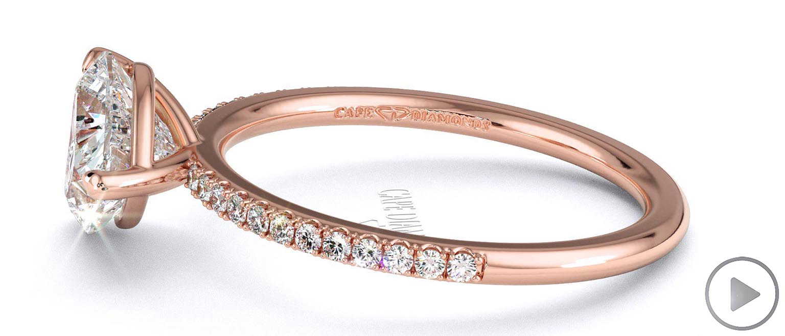 Natural Diamond Heart Cut Pave Engagement Ring Rose Gold top video