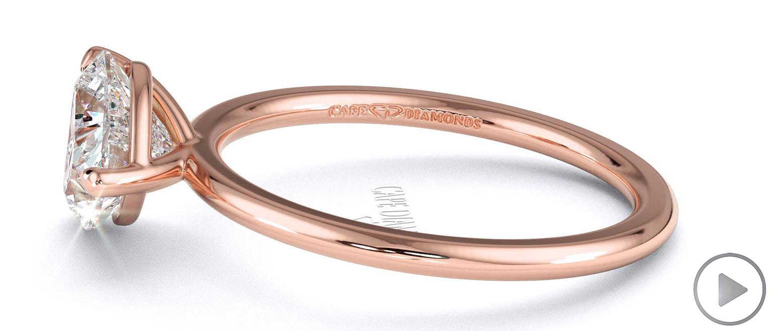 Lab Grown Diamond Heart Cut East To West Setting Solitaire Engagement Ring Rose Gold top video