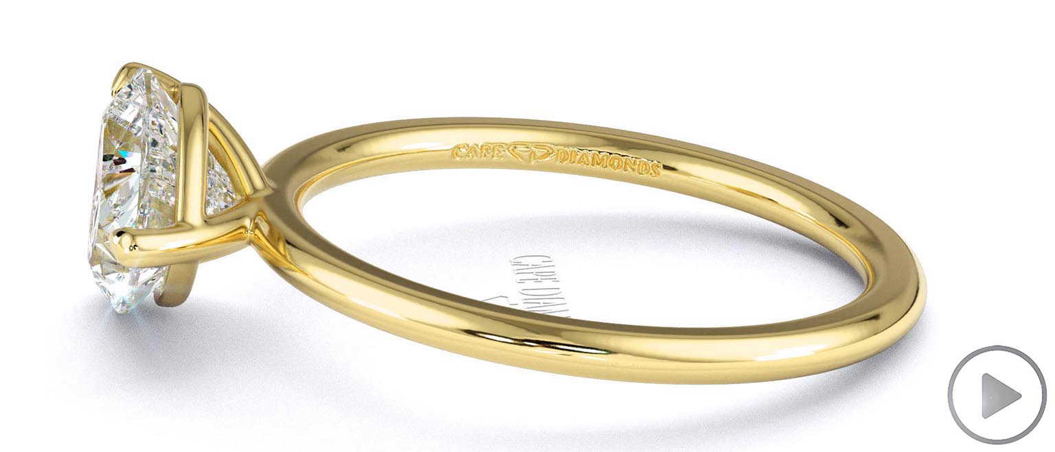 Natural Diamond Heart Cut East To West Setting Solitaire Engagement Ring Yellow Gold top video
