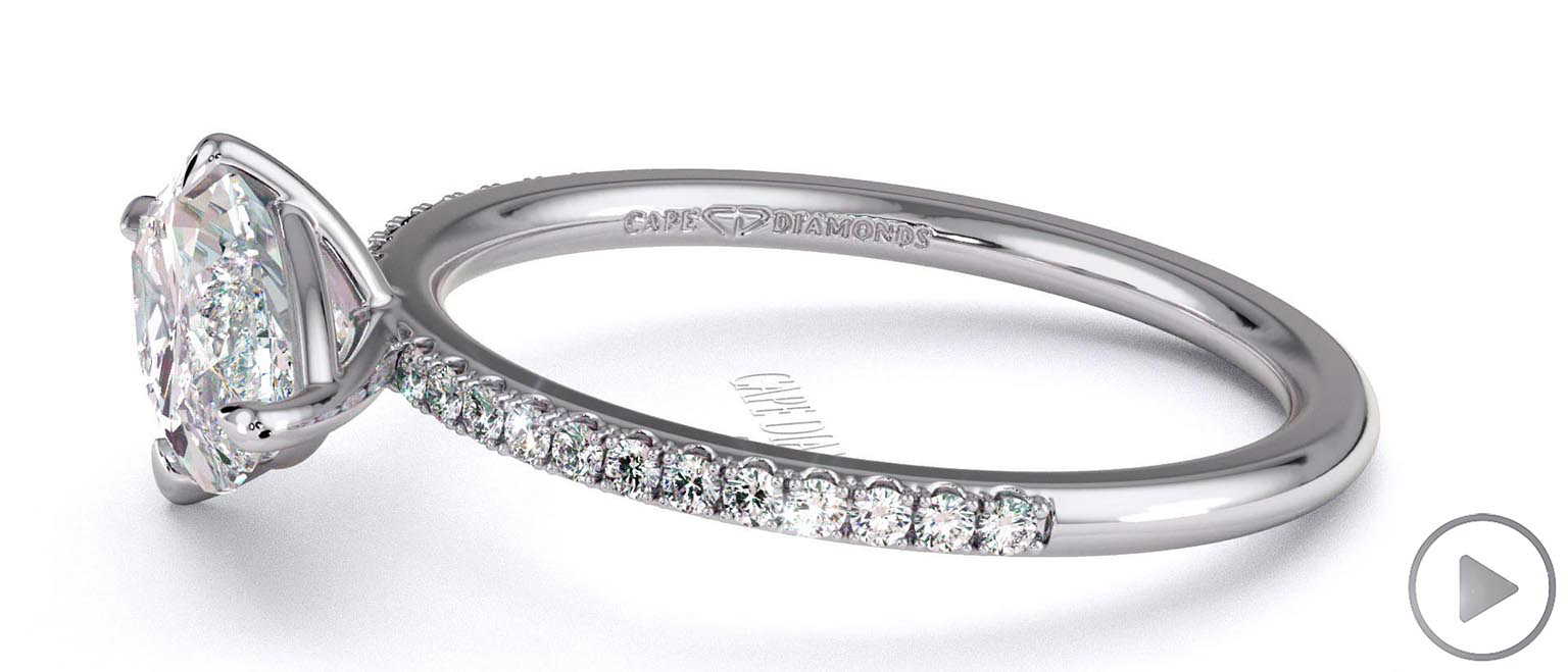 Lab Grown Diamond East West Marquise Cut Side Stones Engagement Ring White Gold top video
