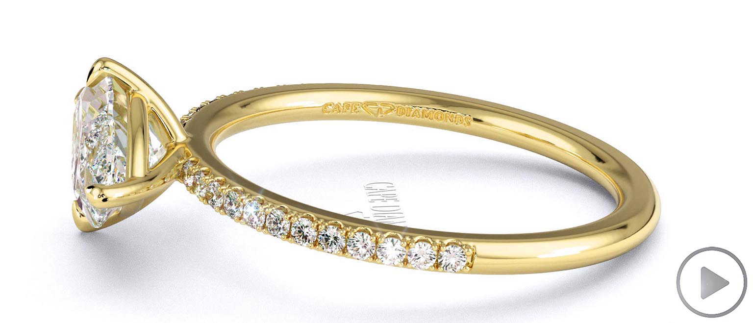 Lab Grown Diamond East West Marquise Cut Side Stones Engagement Ring Yellow Gold top video