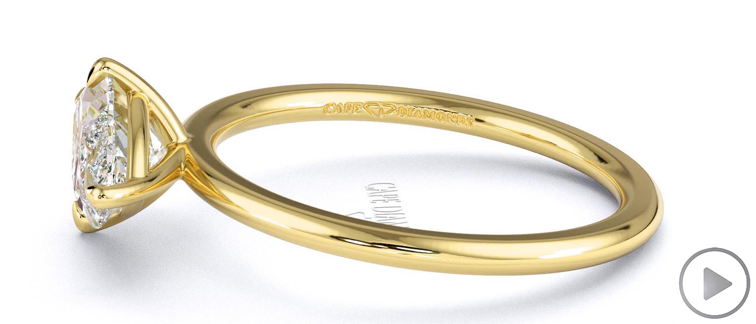 Natural Diamond Marquise Cut Solitaire Engagement Ring Yellow Gold top video