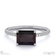 black natural diamond radiant east west side stone engagement ring platinum with platinum metal and radiant shape diamond