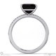 black natural diamond radiant east west side stone engagement ring platinum with platinum metal and radiant shape diamond
