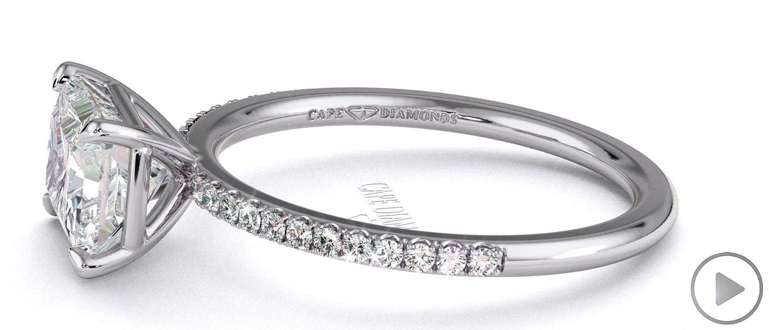 Natural Diamond Radiant Cut Pave Engagement Ring White Gold top video