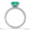 emerald radiant cut east to west setting pave engagement ring white gold with 18k white gold metal and radiant shape diamond