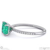 emerald radiant cut east to west setting pave engagement ring white gold with 18k white gold metal and radiant shape diamond