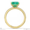 emerald radiant cut east to west setting pave engagement ring yellow gold with 18k yellow gold metal and radiant shape diamond