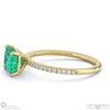 emerald radiant cut east to west setting pave engagement ring yellow gold with 18k yellow gold metal and radiant shape diamond