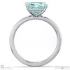 paraiba or blue tourmaline east west radiant cut solitaire engagement ring platinum with platinum metal and radiant shape diamond