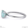 paraiba or blue tourmaline east west radiant cut solitaire engagement ring platinum with platinum metal and radiant shape diamond