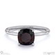 black natural diamond cushion cut hidden halo engagement ring platinum with platinum metal and cushion shape diamond