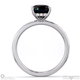 black natural diamond cushion cut hidden halo engagement ring platinum with platinum metal and cushion shape diamond