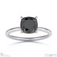 black natural diamond cushion cut hidden halo engagement ring platinum with platinum metal and cushion shape diamond