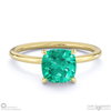 emerald cushion cut hidden halo engagement ring yellow gold with 18k yellow gold metal and cushion shape diamond