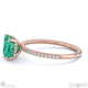 green natural diamond asscher cut hidden halo side stones engagement ring rose gold with 18k rose gold metal and asscher shape diamond
