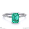 garnet emerald cut hidden halo side stones engagement ring white gold with 18k white gold metal and emerald shape diamond