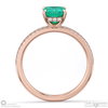 emerald emerald cut hidden halo side stones engagement ring rose gold with 18k rose gold metal and emerald shape diamond