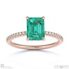 emerald emerald cut hidden halo side stones engagement ring rose gold with 18k rose gold metal and emerald shape diamond