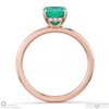 tourmaline hidden halo emerald cut solitaire engagement ring rose gold with 18k rose gold metal and emerald shape diamond