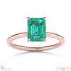 tourmaline hidden halo emerald cut solitaire engagement ring rose gold with 18k rose gold metal and emerald shape diamond