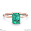tourmaline hidden halo emerald cut solitaire engagement ring rose gold with 18k rose gold metal and emerald shape diamond