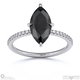 black natural diamond marquise cut hidden halo side stones engagement ring platinum with platinum metal and marquise shape diamond