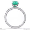 emerald radiant cut hidden halo side stones engagement ring white gold with 18k white gold metal and radiant shape diamond