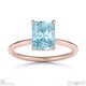 blue natural diamond radiant cut hidden halo engagement ring rose gold with 9k rose gold metal and radiant shape diamond