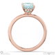 blue natural diamond radiant cut hidden halo engagement ring rose gold with 9k rose gold metal and radiant shape diamond
