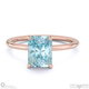 blue natural diamond radiant cut hidden halo engagement ring rose gold with 9k rose gold metal and radiant shape diamond