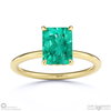 emerald radiant cut hidden halo engagement ring yellow gold with 9k yellow gold metal and radiant shape diamond