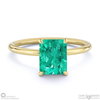 emerald radiant cut hidden halo engagement ring yellow gold with 9k yellow gold metal and radiant shape diamond