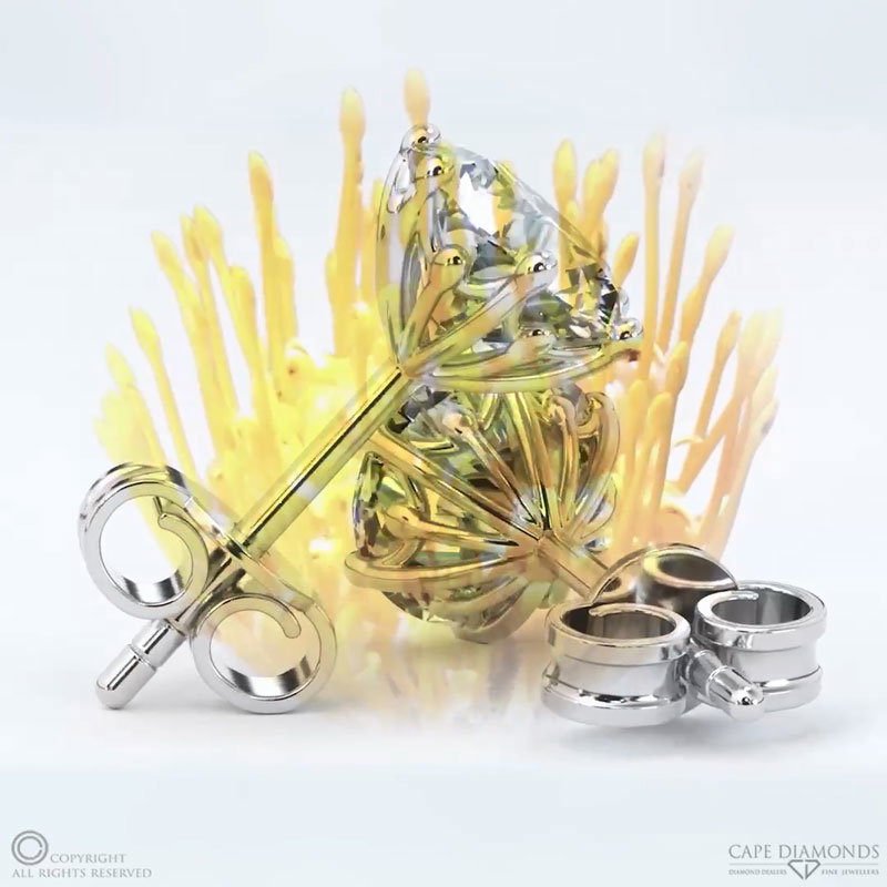 Pincushion Natural Diamond White Gold Earrings