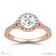 twisted split band halo natural diamond engagement ring rose gold with 18k rose gold metal and round shape diamond