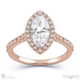 marquise halo lab grown diamond engagement ring rose gold with 18k rose gold metal and marquise shape diamond