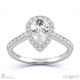 stylish pear halo natural diamond engagement ring white gold with 9k white gold metal and pear shape diamond