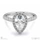 Emerald Cut Lab Grown Diamond Halo Engagement Ring White Gold