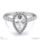 stylish pear halo natural diamond engagement ring white gold with 9k white gold metal and pear shape diamond