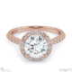 twist round halo natural diamond engagement ring rose gold side natural diamonds with 18k rose gold metal and round shape diamond