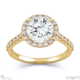 twist round halo natural diamond engagement ring yellow gold side natural diamonds with 18k yellow gold metal and round shape diamond