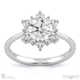 snowflake designed halo natural diamond engagement ring white gold with 9k white gold metal and round shape diamond