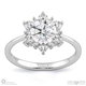 snowflake designed halo natural diamond engagement ring white gold with 9k white gold metal and round shape diamond