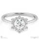 snowflake designed halo natural diamond engagement ring white gold with 9k white gold metal and round shape diamond