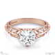 antique filigree solitaire natural diamond engagement ring rose gold with 9k rose gold metal and round shape diamond