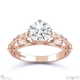 antique filigree solitaire natural diamond engagement ring rose gold with 9k rose gold metal and round shape diamond